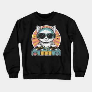 Funky Cat DJ Crewneck Sweatshirt